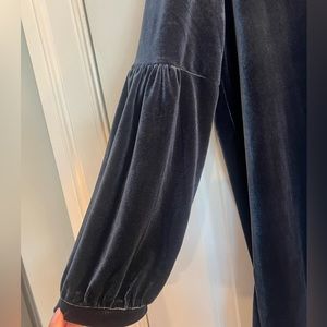 Velvet blue mini dress